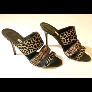 Manolo Blahnik Leopard Pony Hair 90mm Size 37. New
